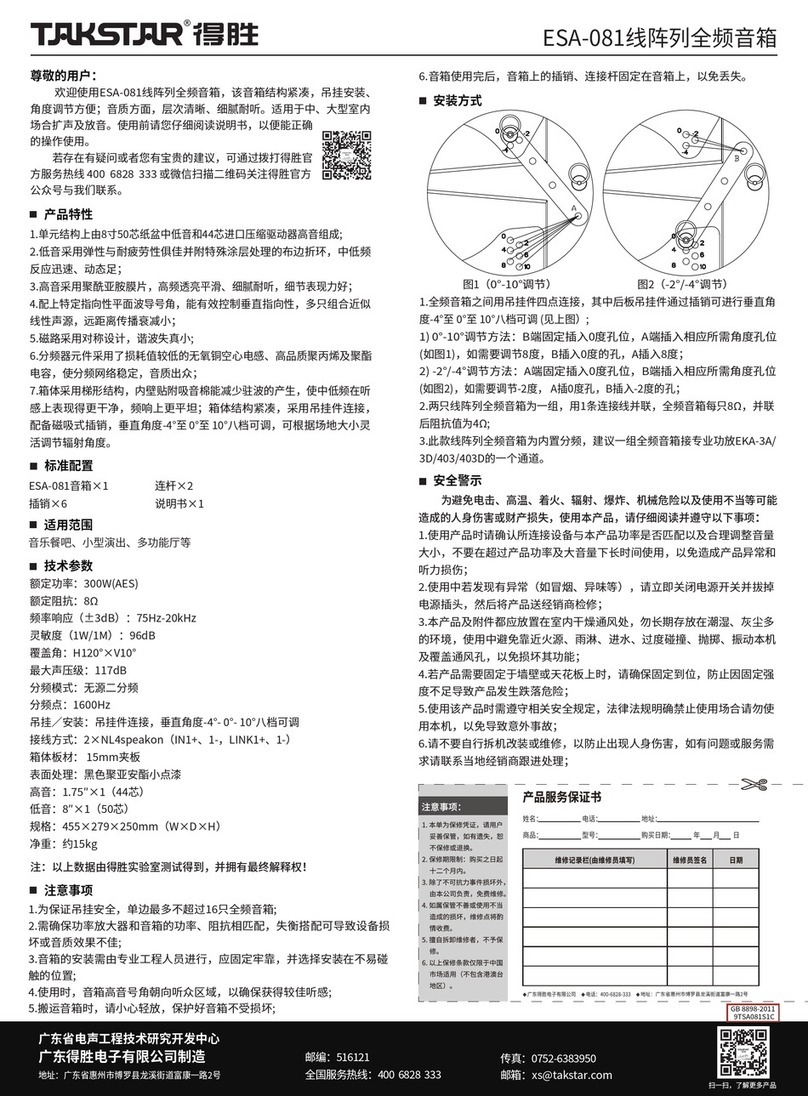 Takstar ESA-081 user manual