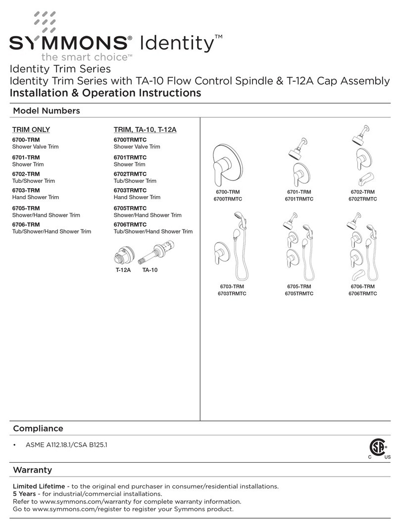 Symmons Identity 6700-TRM Installation instructions Symmons Identity 6700-TRM Installation instructions