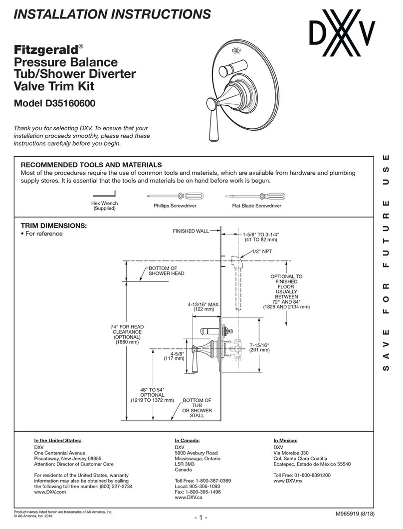 DXV Fitzgerald D35160600 User manual DXV Fitzgerald D35160600 User manual