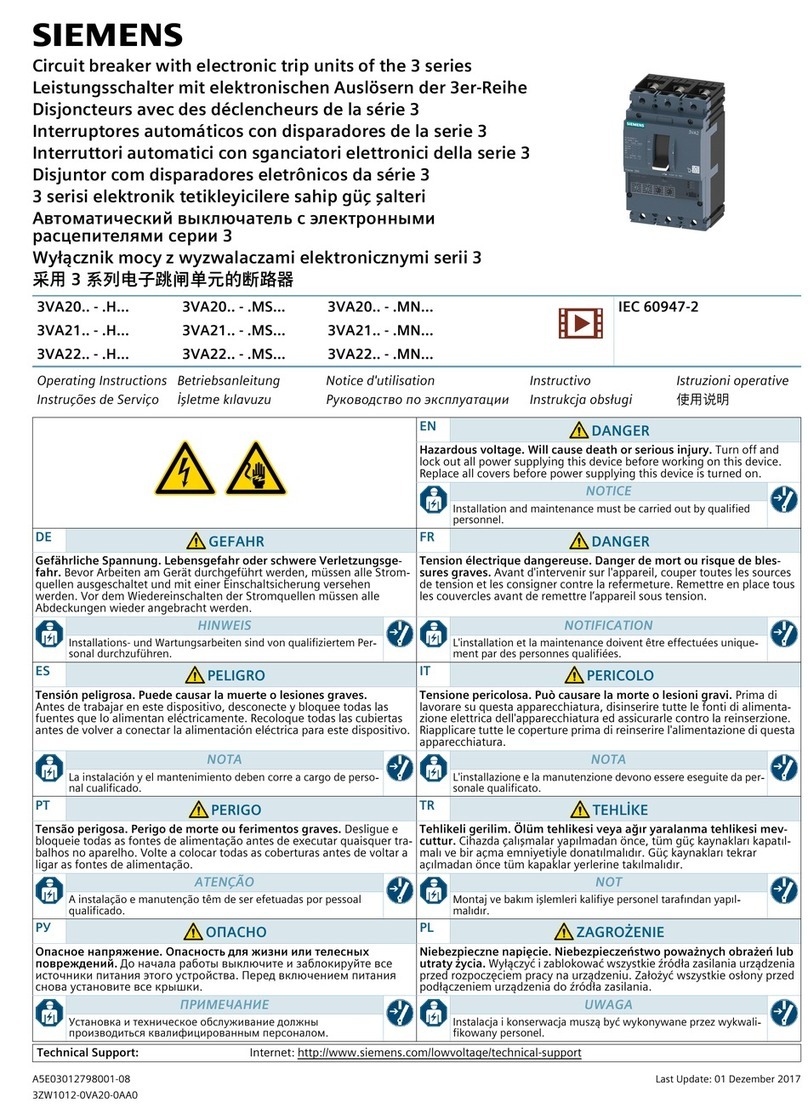 Siemens 3VA21 H Series User manual