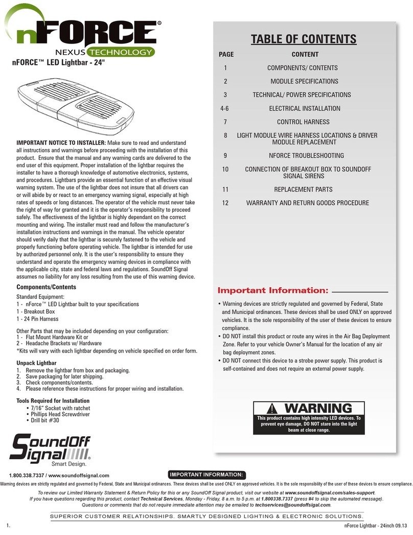 Soundoff Signal NEXUS TECHNOLOGY nFORCE LED Lightbar 24 User manual