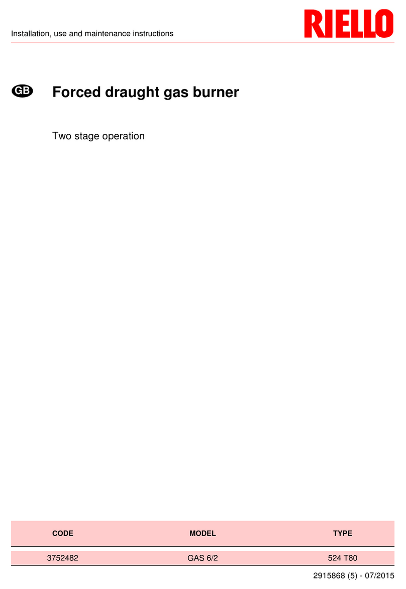 Riello GAS 6/2 Quick start guide
