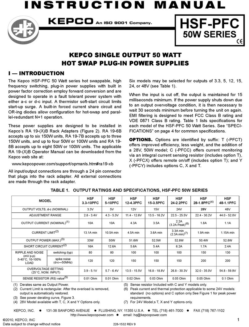 KEPCO HSF 3.3-10PFC instruction manual