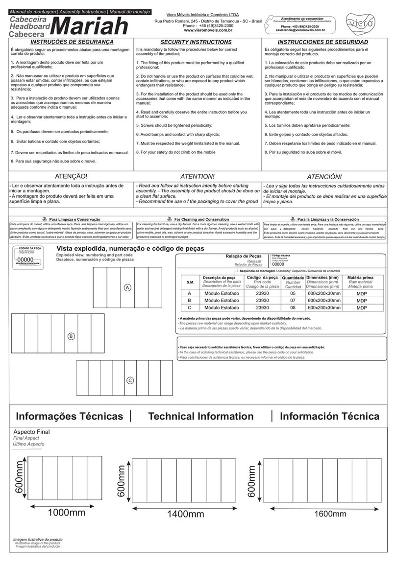 Viera Mariah Assembly instructions