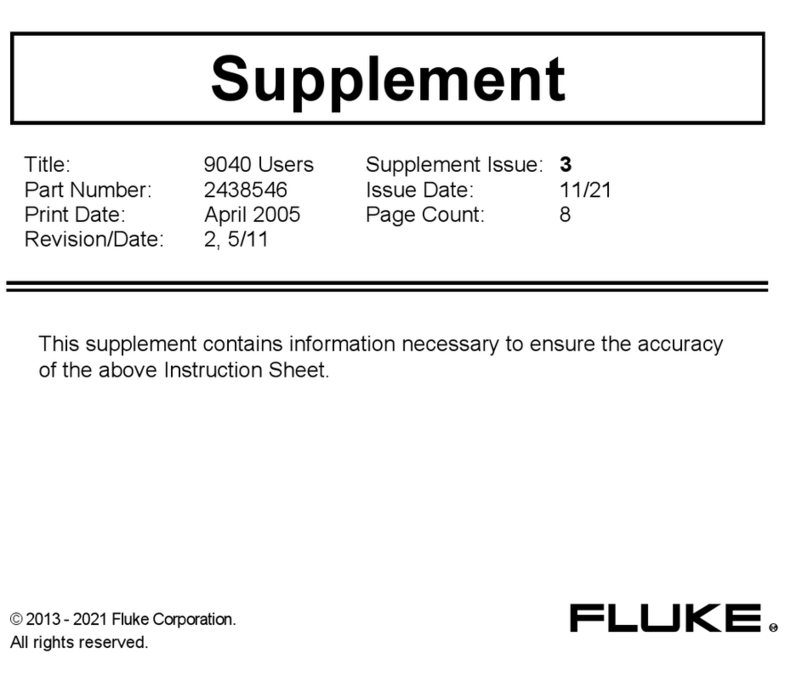 Fluke 9040 Owner's manual
