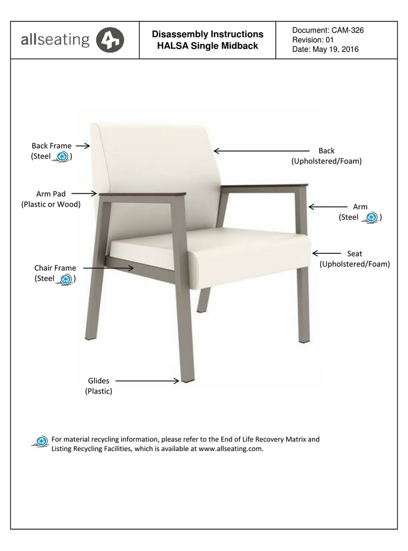 Allseating HALSA Single Midback Installation instructions Allseating HALSA Single Midback Installation instructions