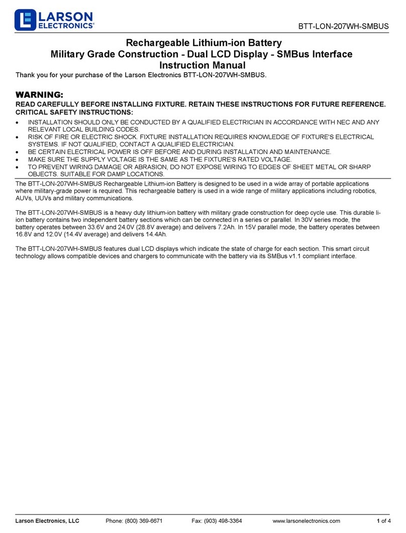 Larson Electronics BTT-LON-207WH-SMBUS instruction manual