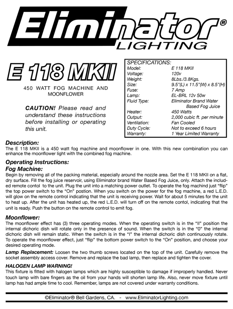 Eliminator Lighting E 118 MKII operating instructions Eliminator Lighting E 118 MKII operating instructions