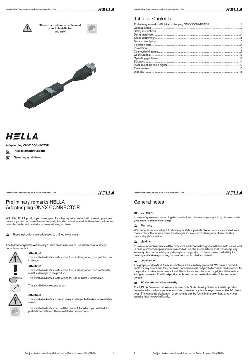 Hella ONYX.CONNECTOR installation instructions Hella ONYX.CONNECTOR installation instructions