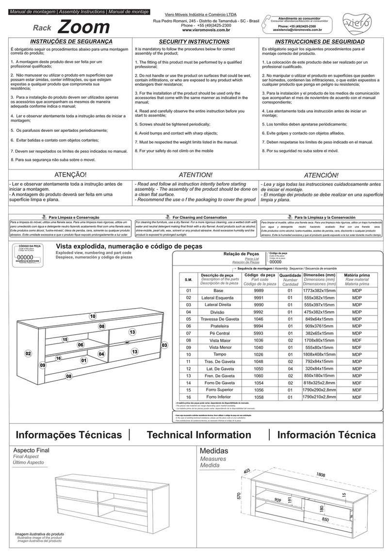 Viero Moveis Zoom Rack User manual