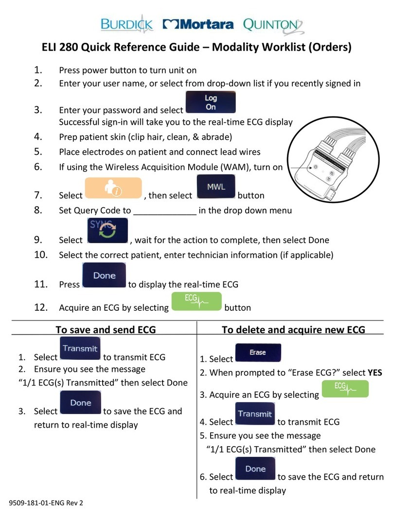 Burdick ELI 280 Quick reference guide Burdick ELI 280 Quick reference guide