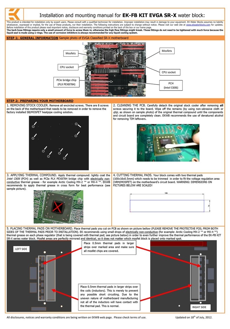 ekwb EK-FB KIT EVGA SR-X Installation instructions manual