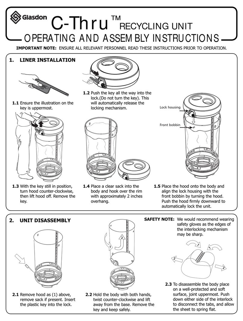 Glasdon C-Thru Operating and assembly instruction