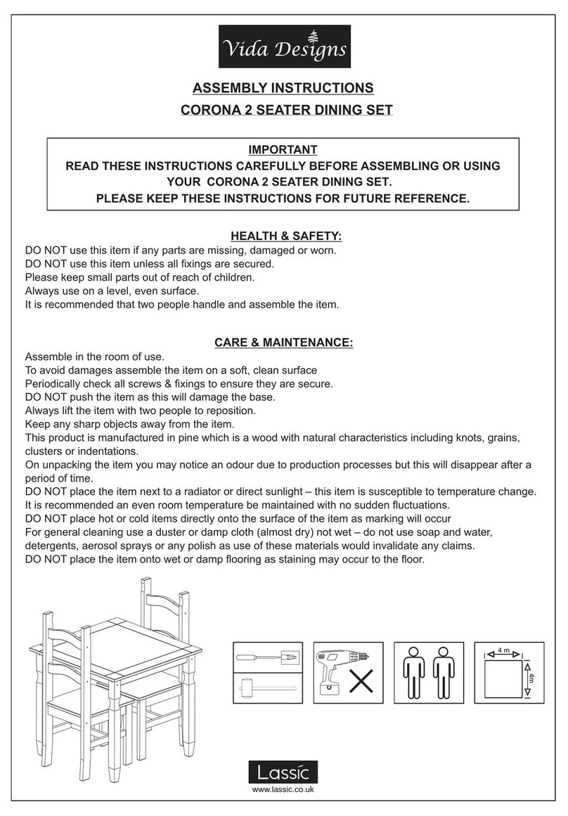 Lassic Vida Designs CORONA Assembly instructions