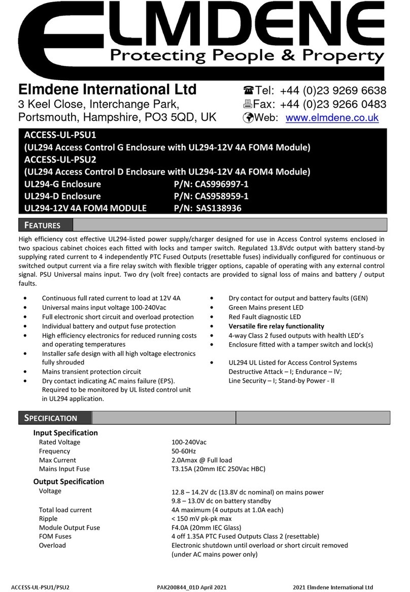 Elmdene ACCESS-UL-PSU1 manual
