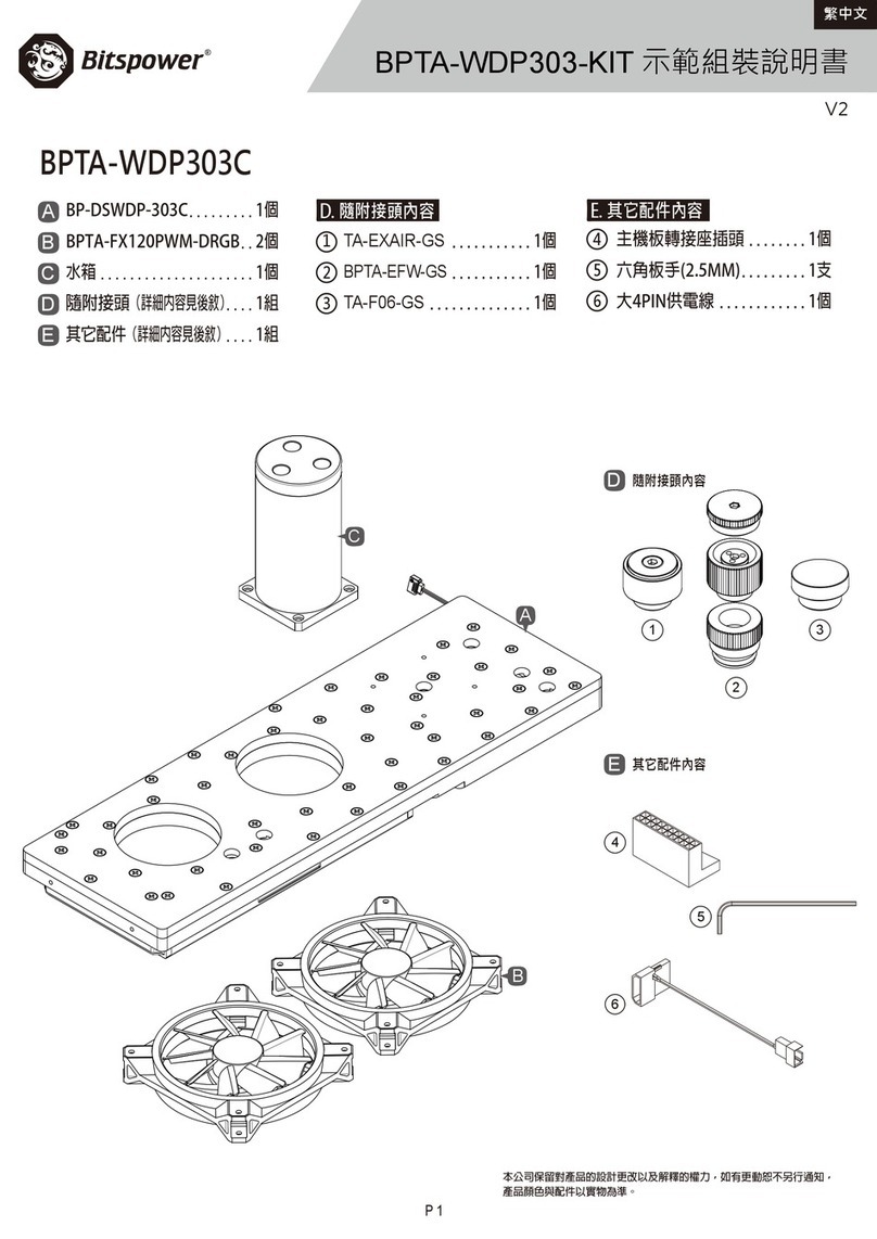 Bitspower BPTA-WDP303-KIT installation guide Bitspower BPTA-WDP303-KIT installation guide