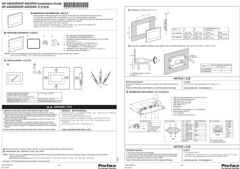Pro-face GP-4402WW installation guide