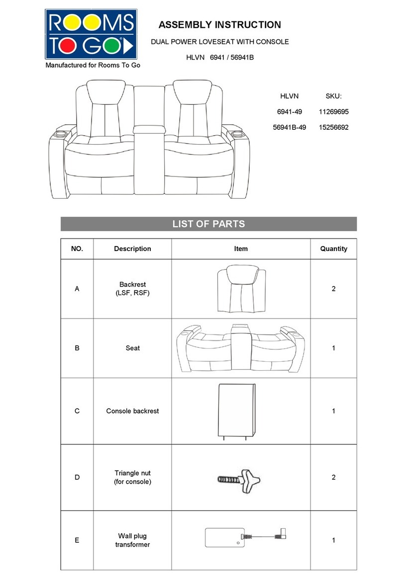 ROOMS TO GO HLVN 6941-49 User manual