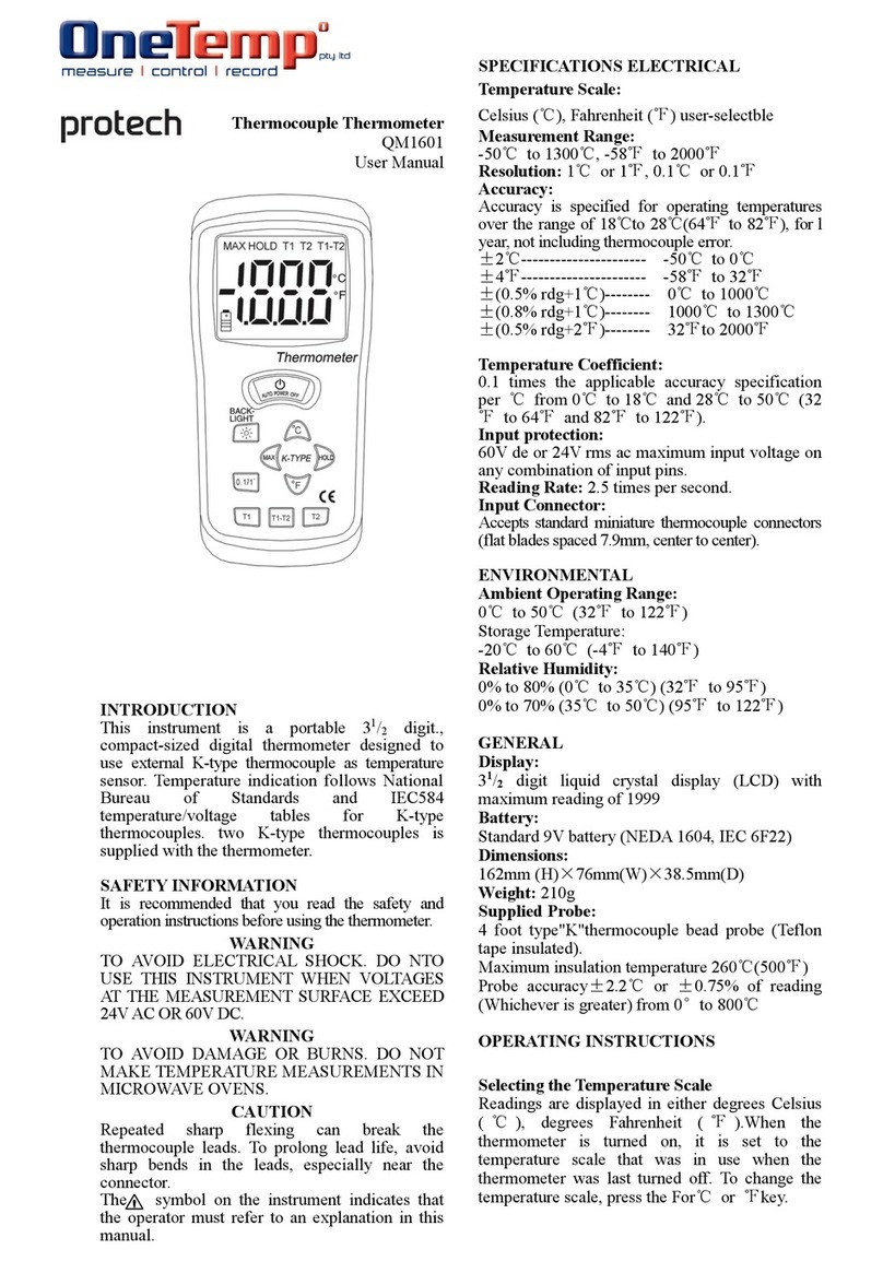 OneTemp protech QM1601 user manual