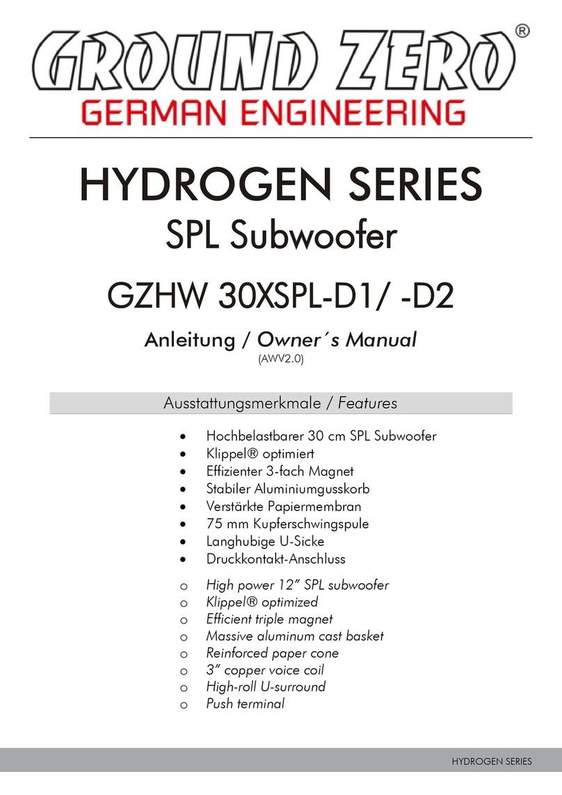 Ground Zero HYDROGEN SERIES owner's manual