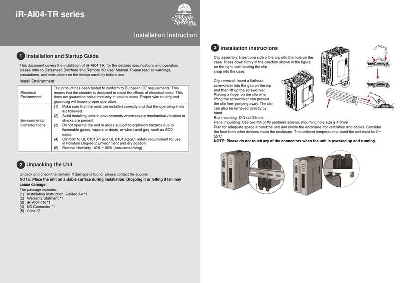 Maple Systems iR-AI04-TR Series User manual
