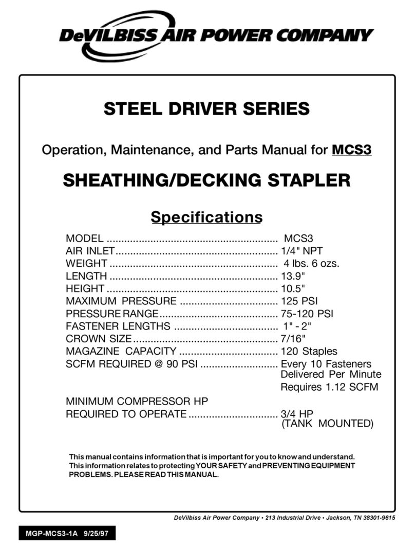 DeVillbiss Air Power Company Steel Driver Series User manual