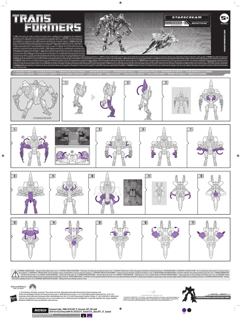 Hasbro TRANSFORMERS STARSCREAM DECEPTICON User manual Hasbro TRANSFORMERS STARSCREAM DECEPTICON User manual