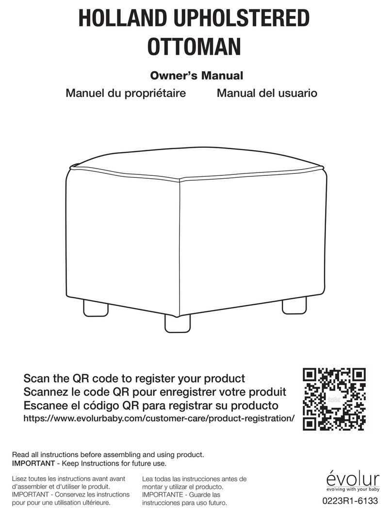Evolur HOLLAND UPHOLSTERED OTTOMAN owner's manual Evolur HOLLAND UPHOLSTERED OTTOMAN owner's manual