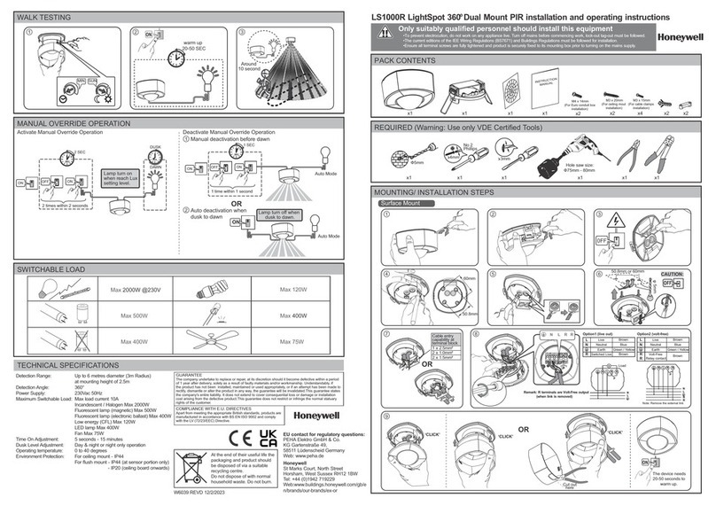 Honeywell LightSpot LS1000R User manual