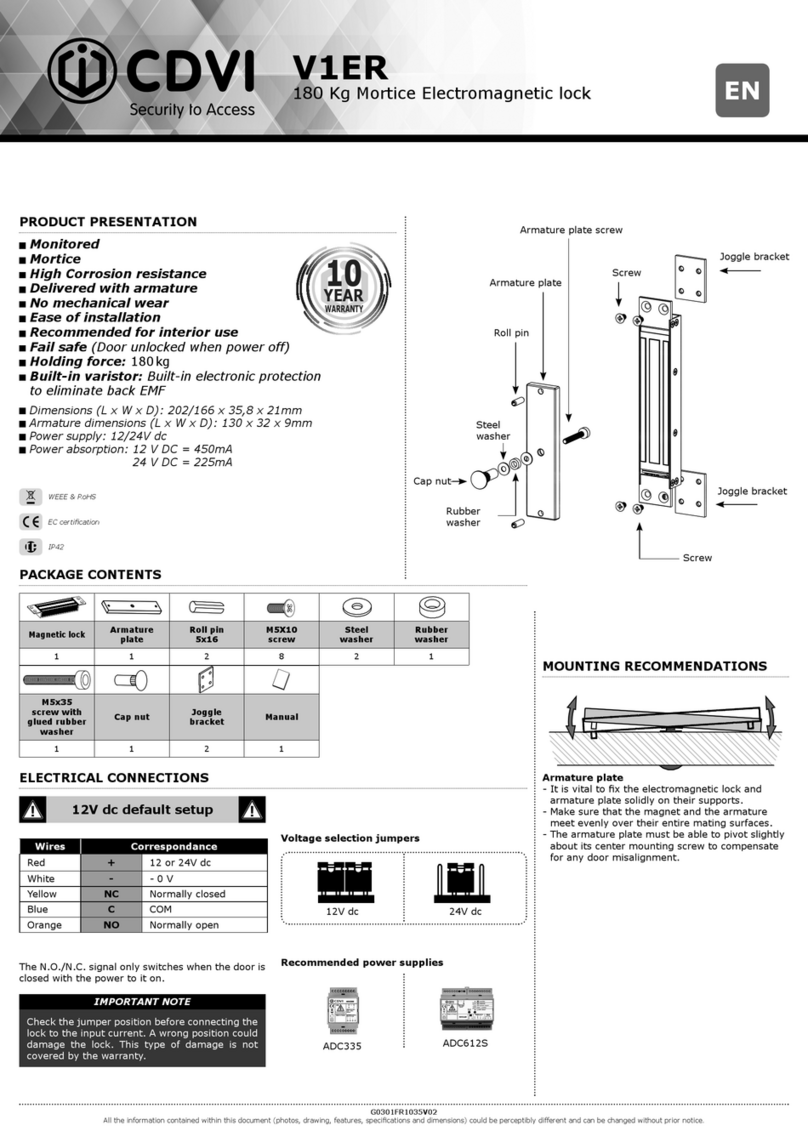 CDVI V1ER User manual