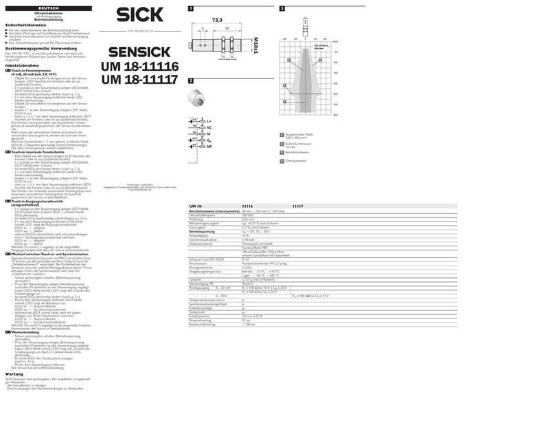 SICK SENSICK UM 18-11116 User manual