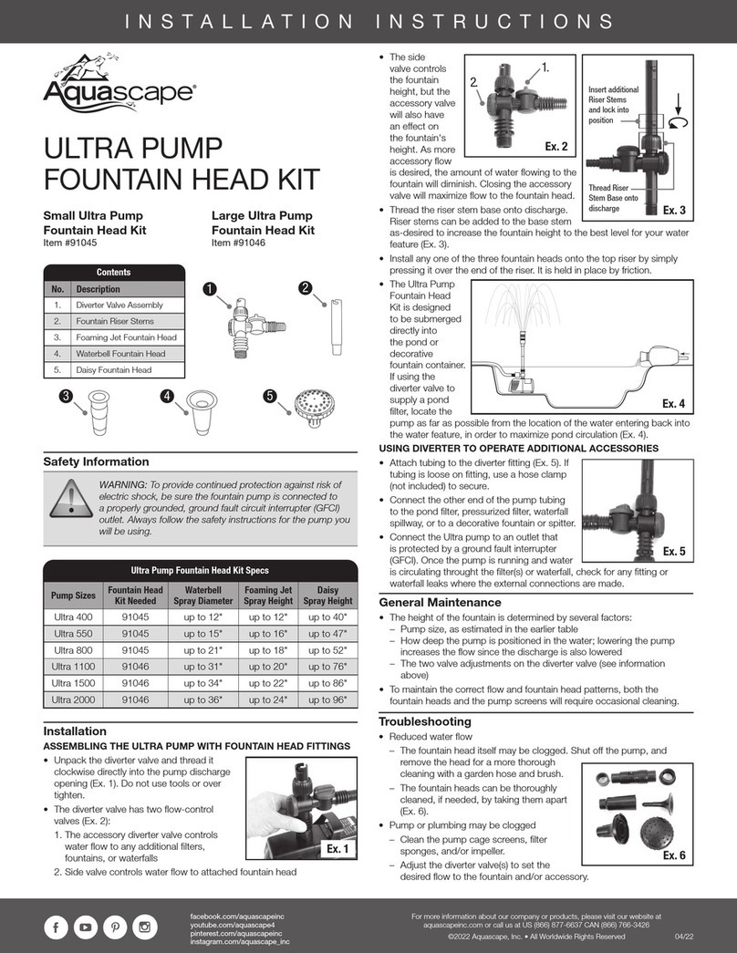 AquaScape Small Ultra Pump Fountain Head Kit installation instructions