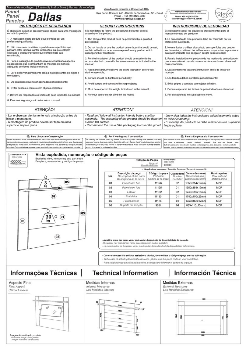 Viero Moveis Dallas User manual