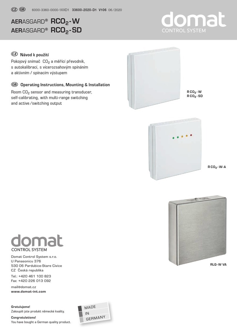 domat AERASGARD RCO2-W Operating Instructions, Mounting & Installation