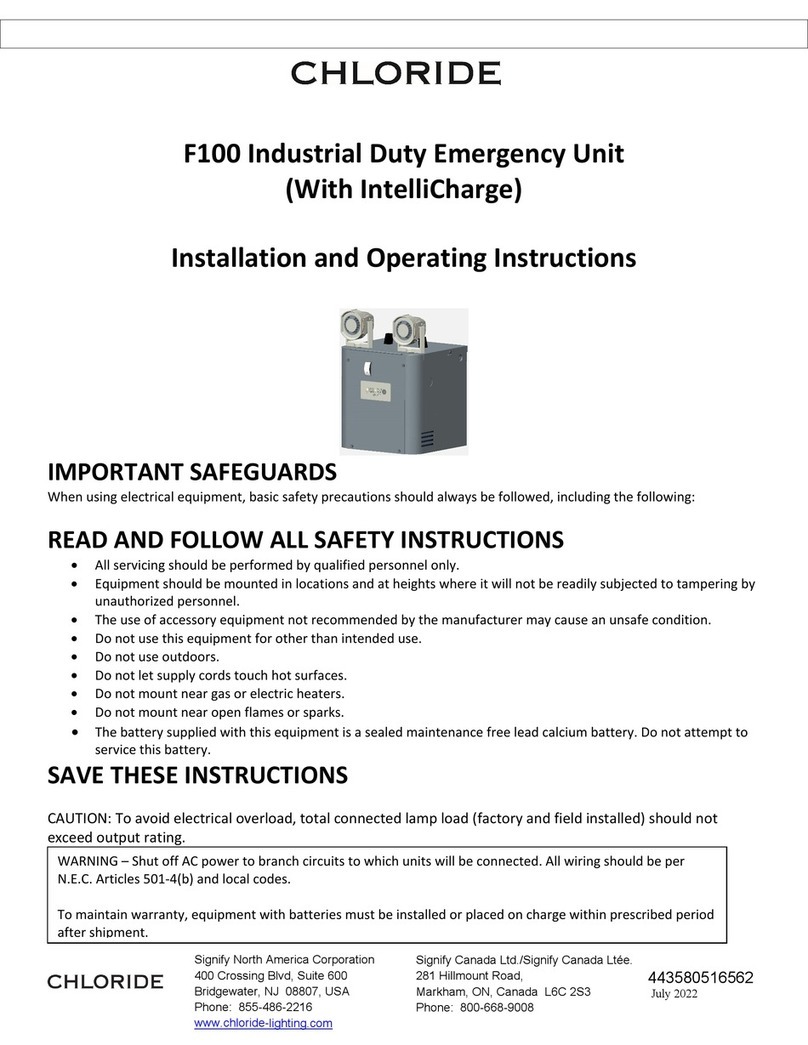Chloride F100 Installation and operating instructions