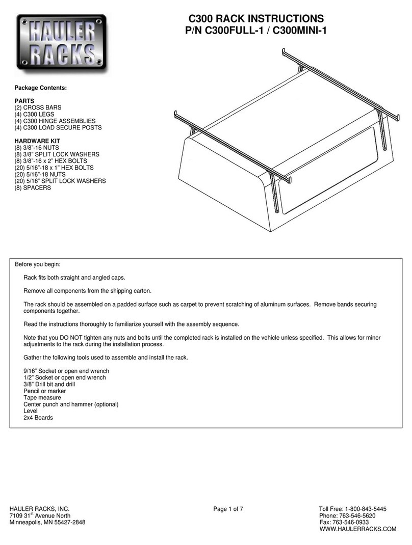 Hauler Racks C300 User manual Hauler Racks C300 User manual
