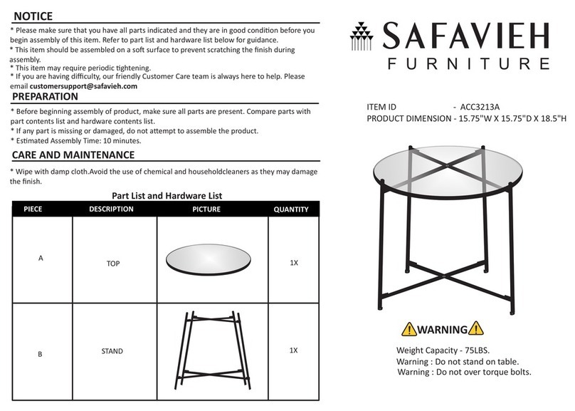 Safavieh Furniture Tengah ACC3213A Assembly instructions