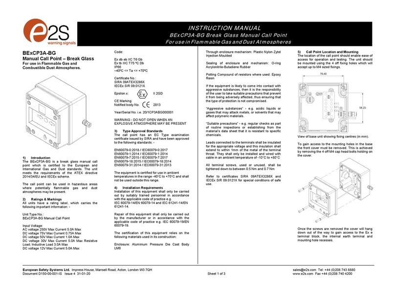 E2S BExCP3A-BG instruction manual
