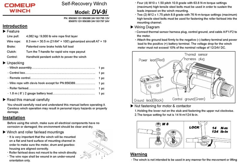 Come.up Winch DV-9i quick start guide
