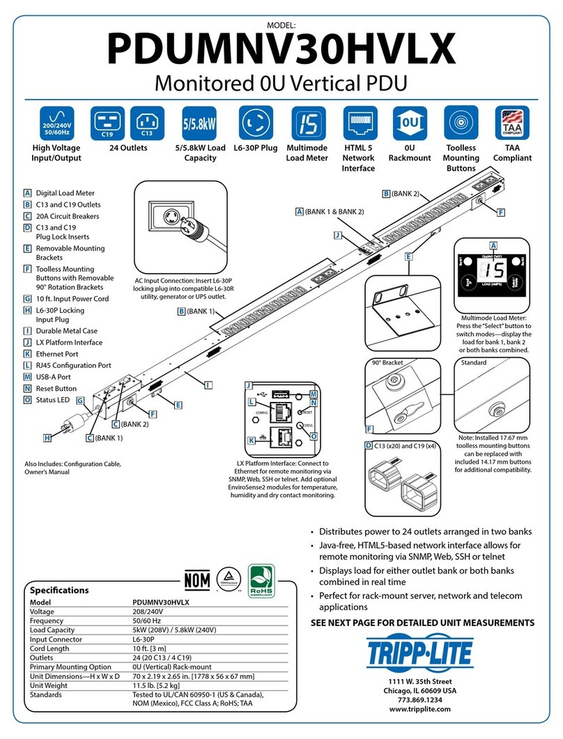 Tripp Lite PDUMNV30HVLX quick start guide