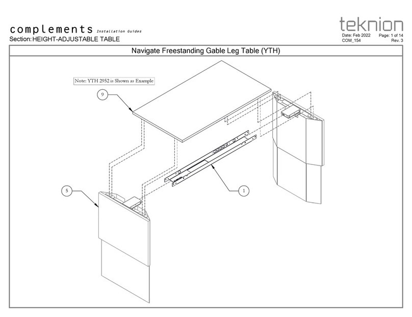Teknion complements YTH Operating and maintenance instructions Teknion complements YTH Operating and maintenance instructions
