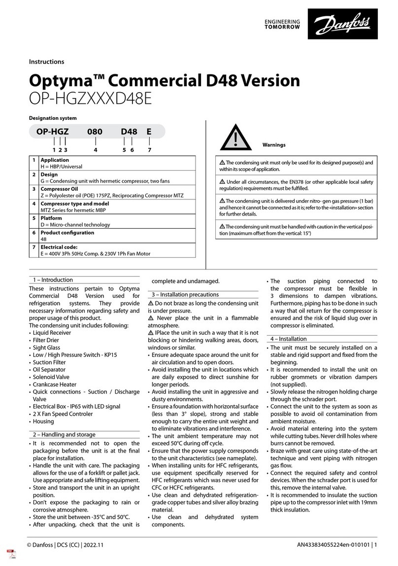 Danfoss Optyma OP-HGZ D48E Series User manual