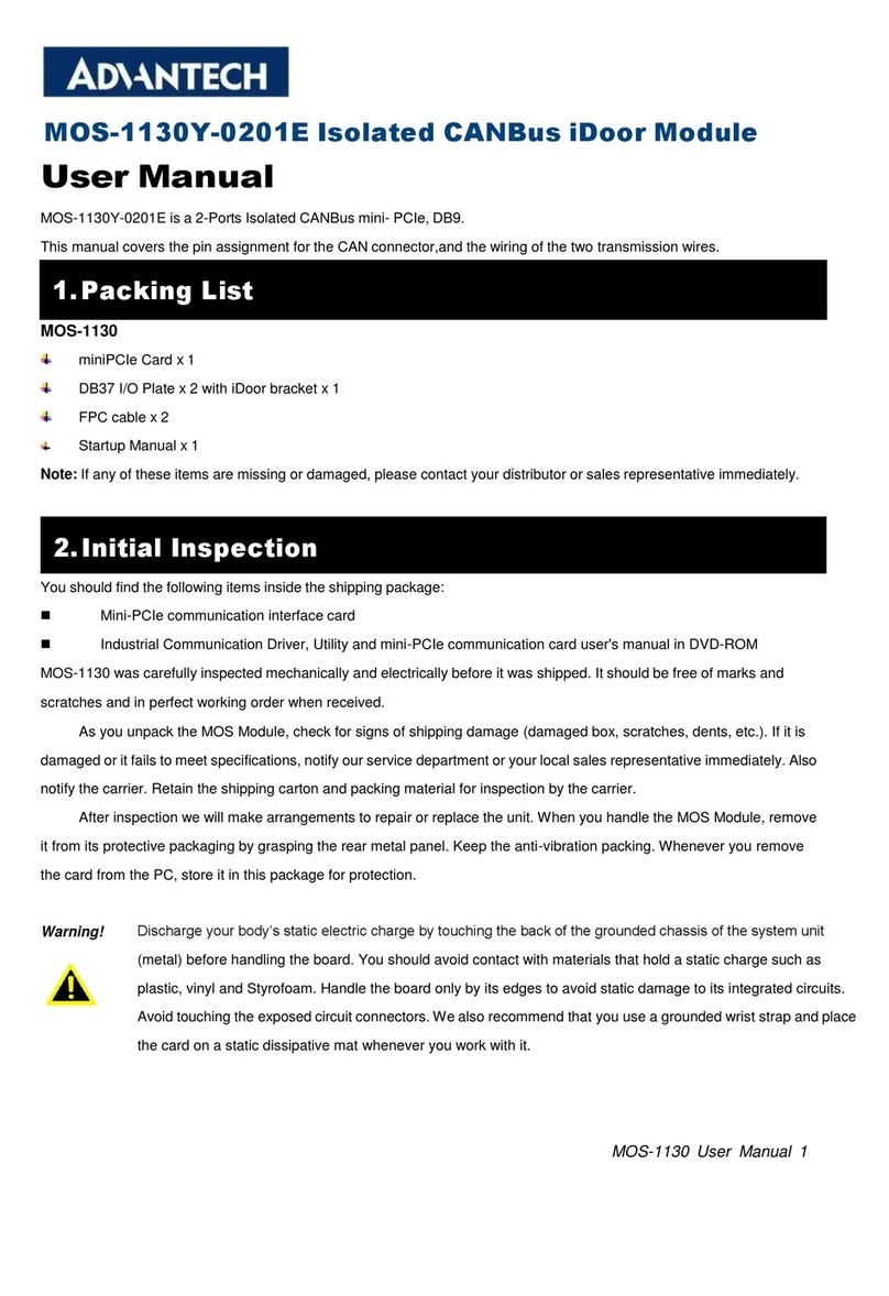 Advantech MOS-1130Y-0201E User manual