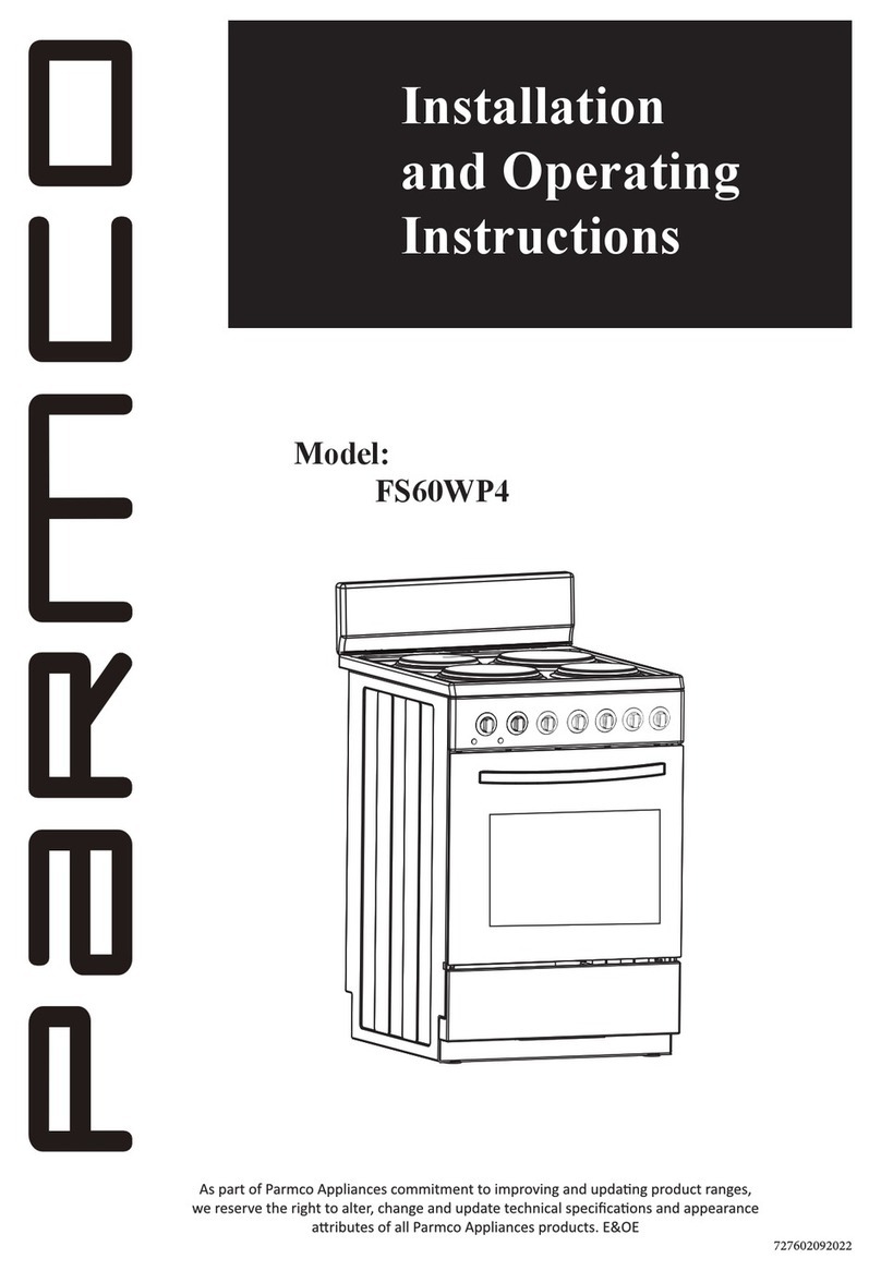 Parmco FS60WP4 Installation and operating instructions