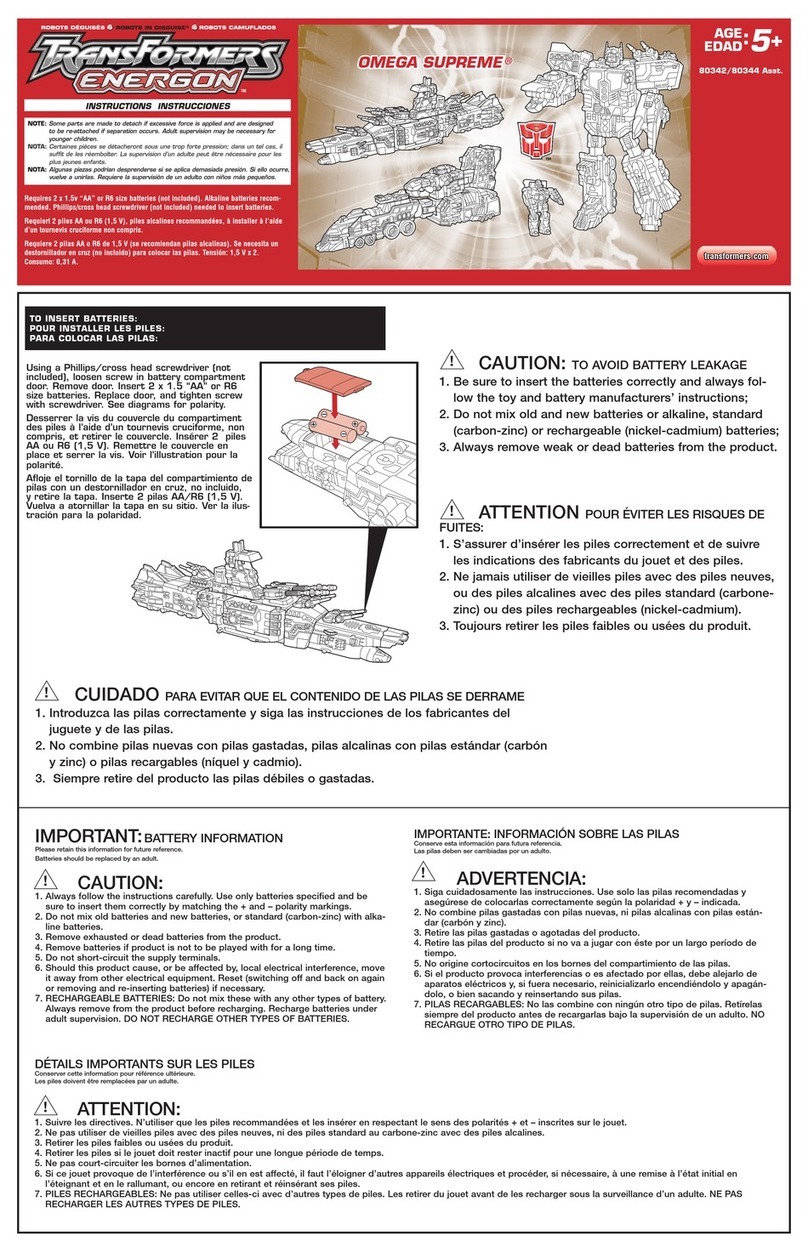 Hasbro OMEGA SUPREME Transformers Energon User manual Hasbro OMEGA SUPREME Transformers Energon User manual