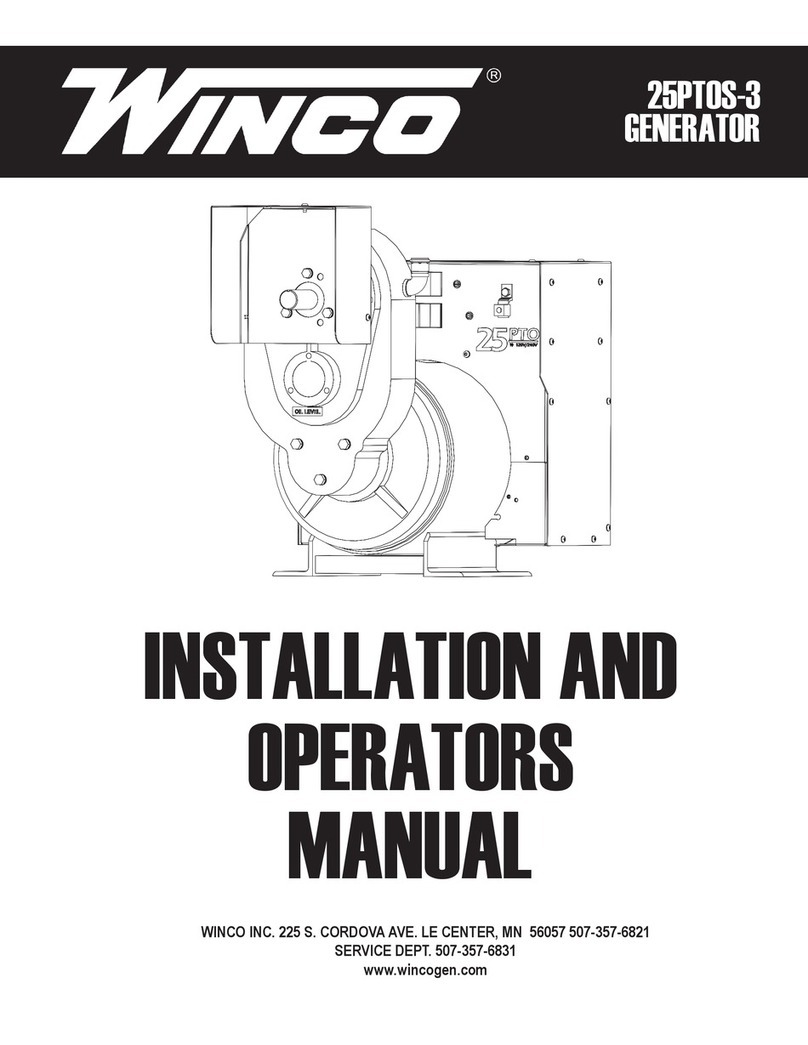 Winco 25PTOS-3 Installation and operator's manual