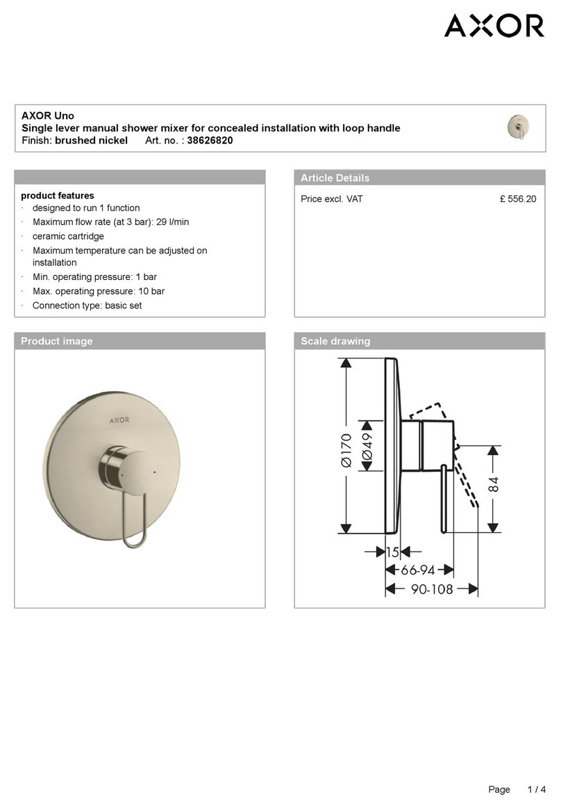 Axor Uno 38626820 User manual
