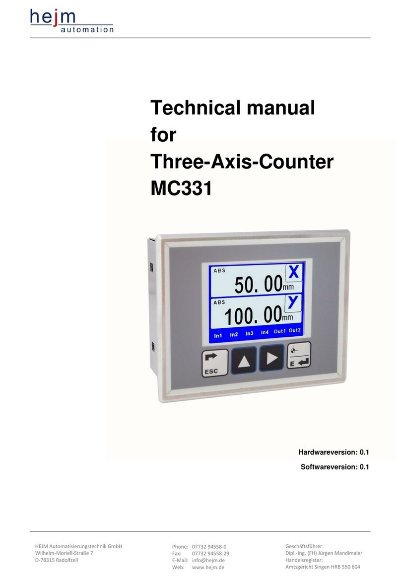 Hejm Automation MC331 User manual