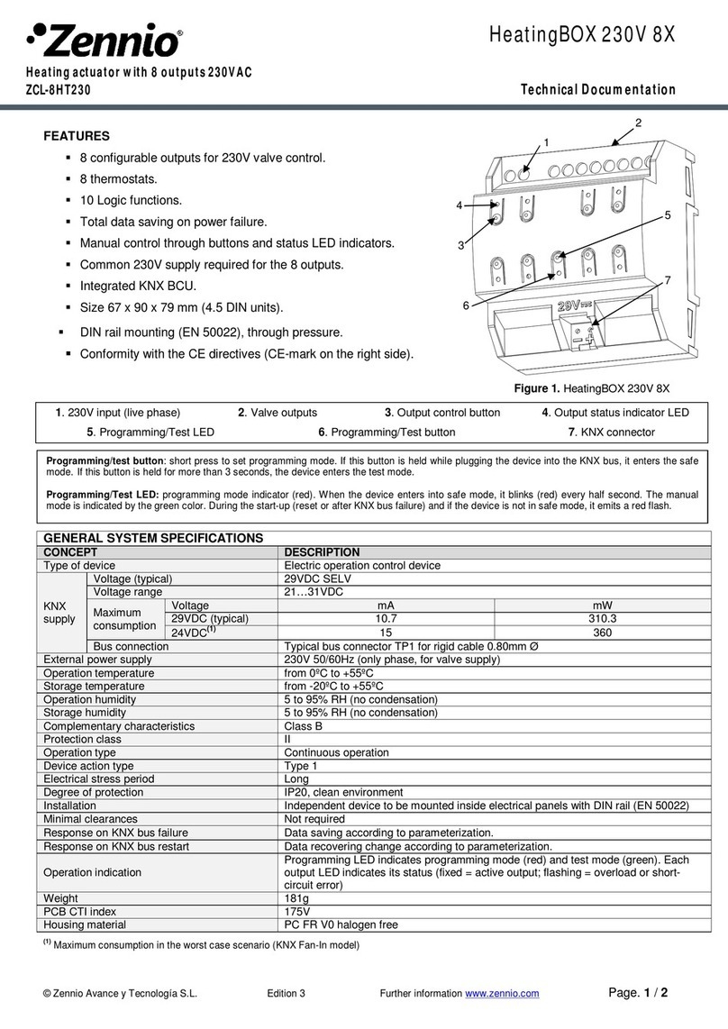 Zennio ZCL-8HT230 quick start guide