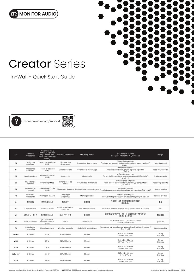 Monitor Audio Creator Series User manual